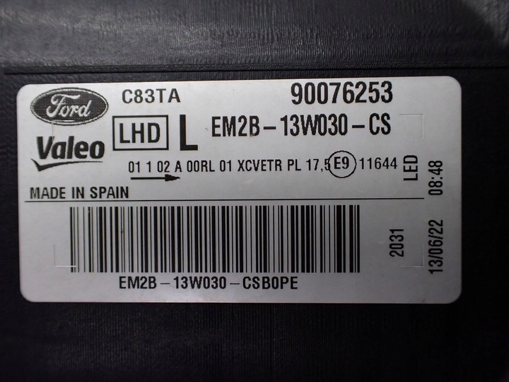 фото №12, Лампа лівий перед європа led em2b-13w030-cs рестайлінг ford galaxy iii mk4 22r