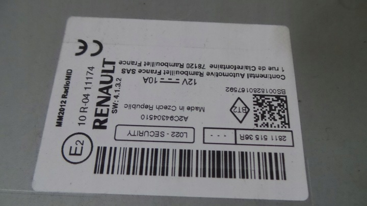 фото №8, Радио навигация навигация renault zoe 281151536r i ii 2018 captur clio