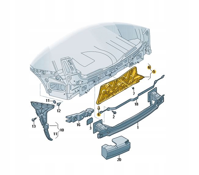 фото №1, Element кріпильний підтримка бампер зад задній q5 оригінал od aso
