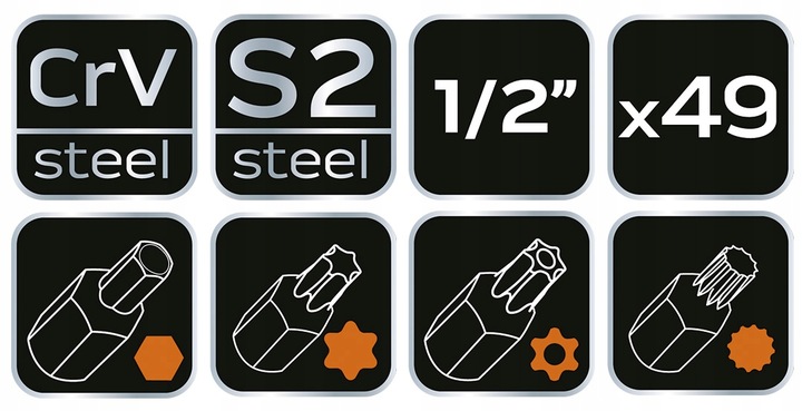 фото №14, Набір bitów torx, 49 szt. 08-713 neo інструменти