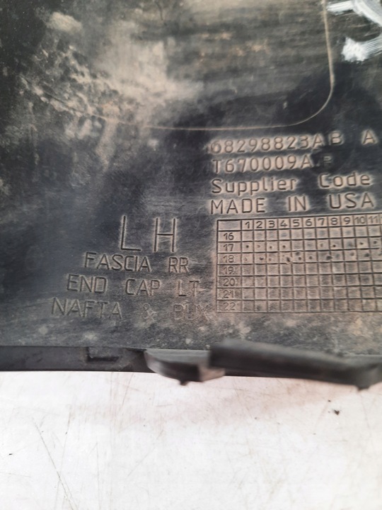 фото №11, Jeep wrangler jl 3.0 18- заглушка бампера лівий зад 68298823ab usa