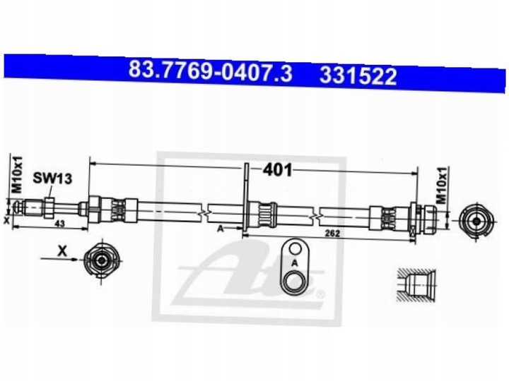 фото №2, Шланг лівий зад ford transit connect 1.0-1.6 13-