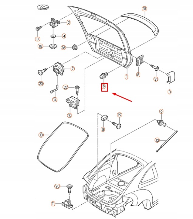фото №8, Vw beetle a5 rear lid adjustable сплав buffer 6x0827499f