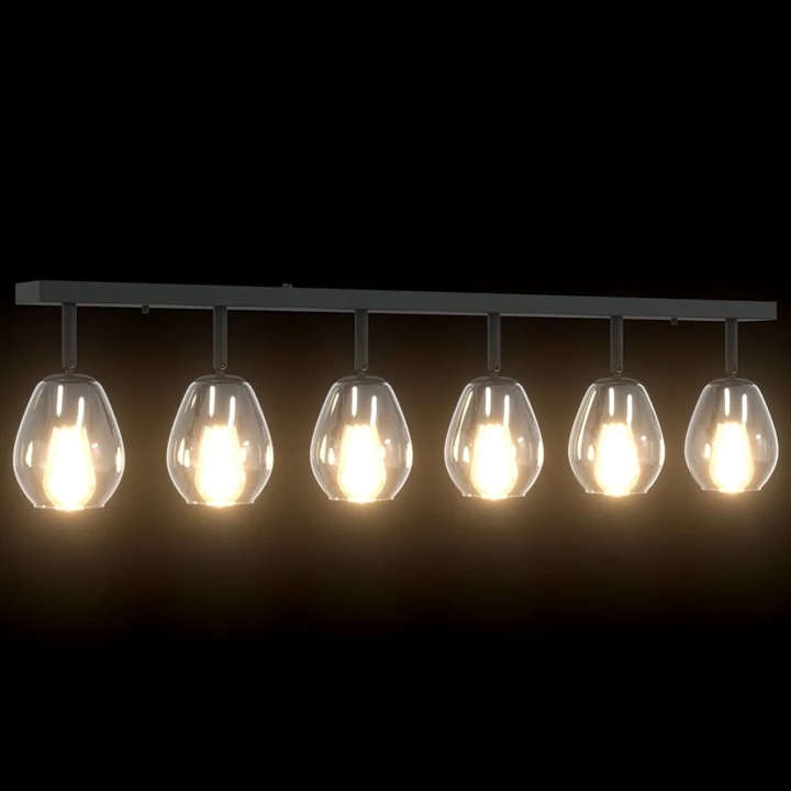 фото №10, Фара sufitowy чорний 110.5 x 13 x 26 cm скло i метал