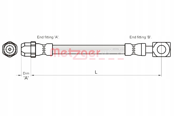 фото №2, Шланг гальмівний metzger