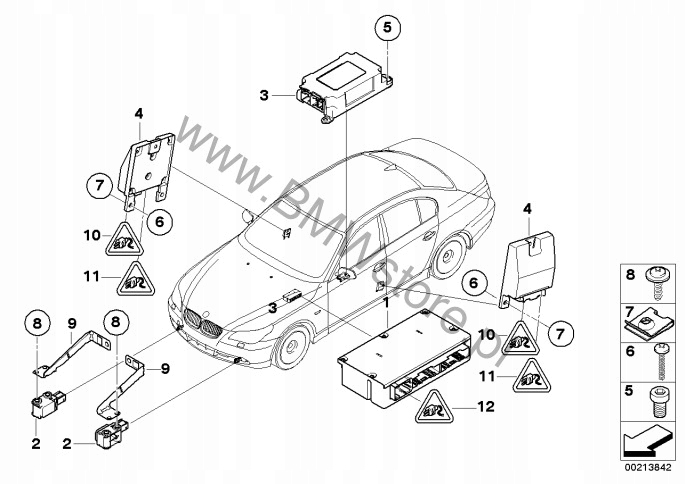 фото №5, Bmw 5 e60 e61 6 e63 модуль блок управления стойка b левый подушек подушка безопасности 6953007