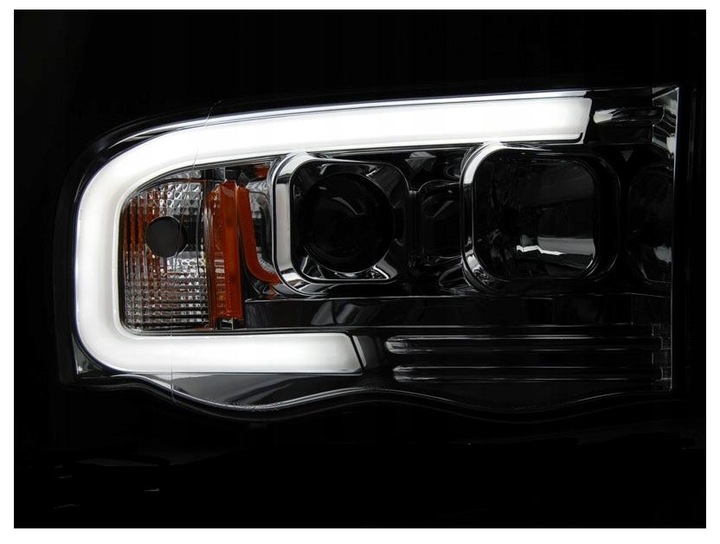 фото №3, Фари dodge ram 02-06r led трубка light чорний