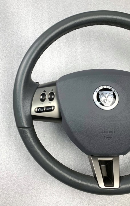 фото №7, Руль з подушка jaguar xf x250 серый кожа мультифункция лепестки