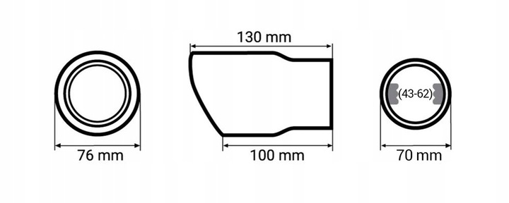 фото №10, Бесплатно наконечник выхлоп сталь нержавеющая чёрная fi76mm