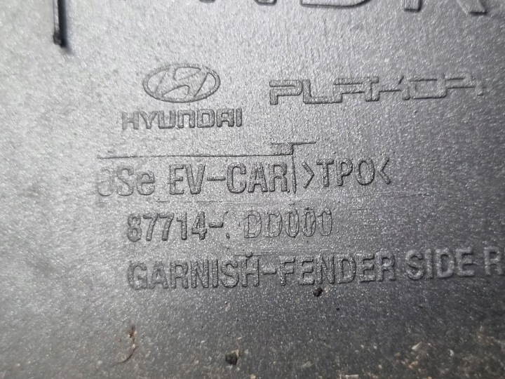 фото №8, Hyundai kona i 2021 перед сторона права молдинг / накладка na крило передній