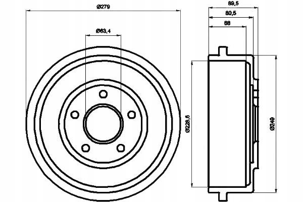 фото №2, Tex94024400 барабани гальмівні ford зад transit conne