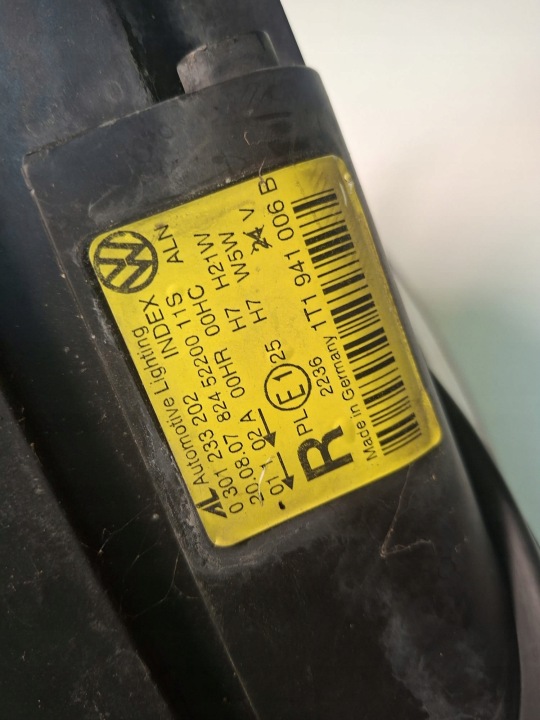 фото №6, Фара права перед vw touran 1 i рестайлінг європа oem номер 1t1941006b