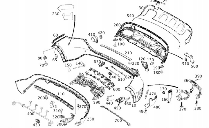 фото №1, Бампер зад обивка зад mercedes gla