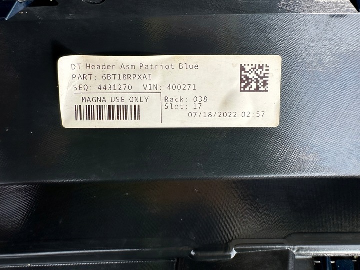 фото №6, Dodge ram 1500 v 5 2019-2023 планка верхняя решётка радиатора решётка 68335015ag оригинал