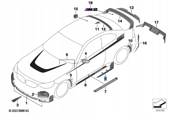 фото №5, Захист порога m performance права m2 g87 карбон 51195a44de2