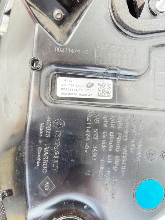 фото №9, Renault zoe рестайлинг 19- лампа левая зад задняя оригинал