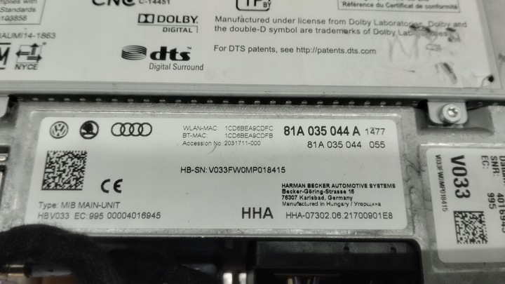 фото №6, Зчитувач mmi mib radi навігація навігація мультимедіа audi q2 81a035044a harman