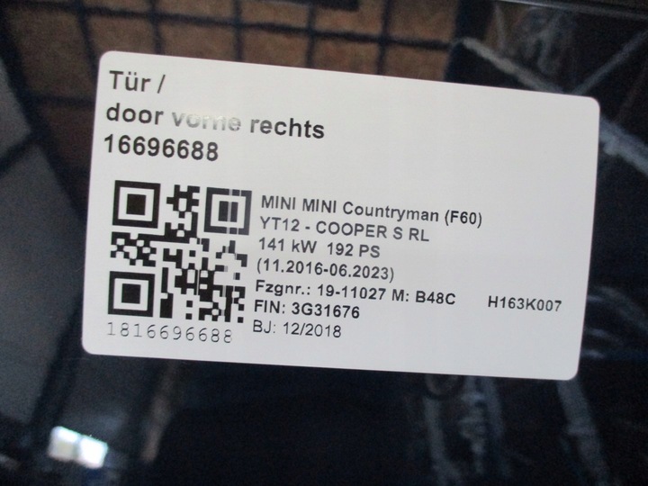 фото №6, Дверь левая передние mini countryman f60 18r