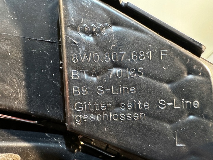 фото №8, Audi a4 b9 8w0 s-line решітка бампера ліва 8w0807681f