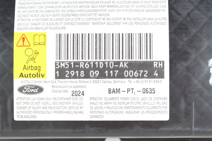 фото №8, Подушка сиденья правые перед ford kuga mk1 08-12 3m51-r611d10-ak