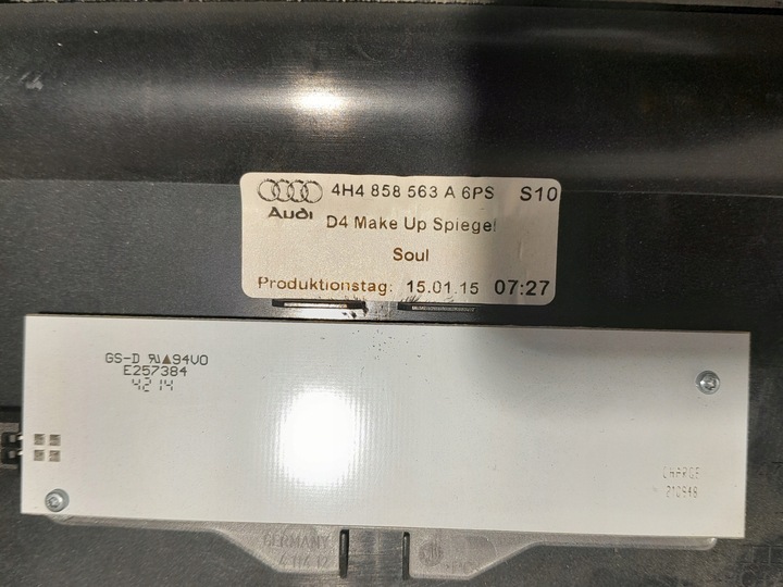 фото №7, Audi a8 s8 d4 довгий обшивка стелі чорна дзеркало 4h4867505k 4h4858563a