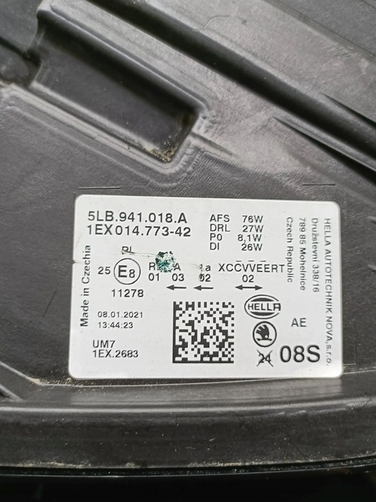 фото №9, Фара праві лампа skoda enyaq iv 2022 5lb941018a зчеплення!!