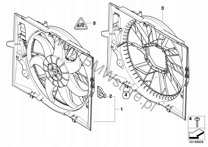 фото №16, Bmw e60 e61 e63 2.5 3.0 n52 вентилятор радіатор корпус вентилятор 7540681
