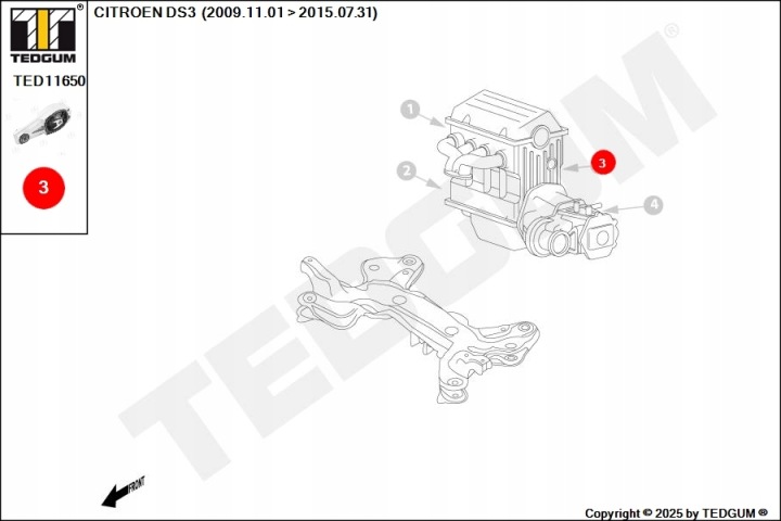 фото №14, Подушка двигателя задняя citroen peugeot 2008 207 208 301 300