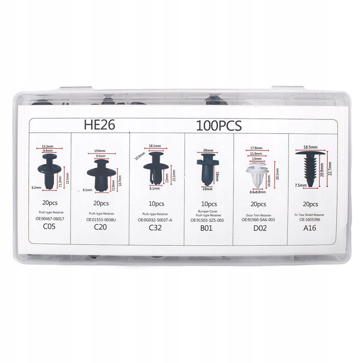 фото №14, Клипсы клипсы клипсы rozporowe автомобильные do обивка 100 szt прочный набор