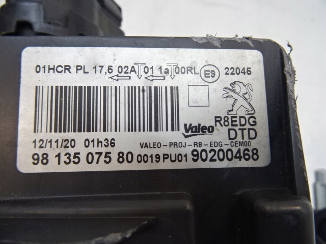 фото №11, Peugeot 508 ii лампа правая передняя перед 9813507580