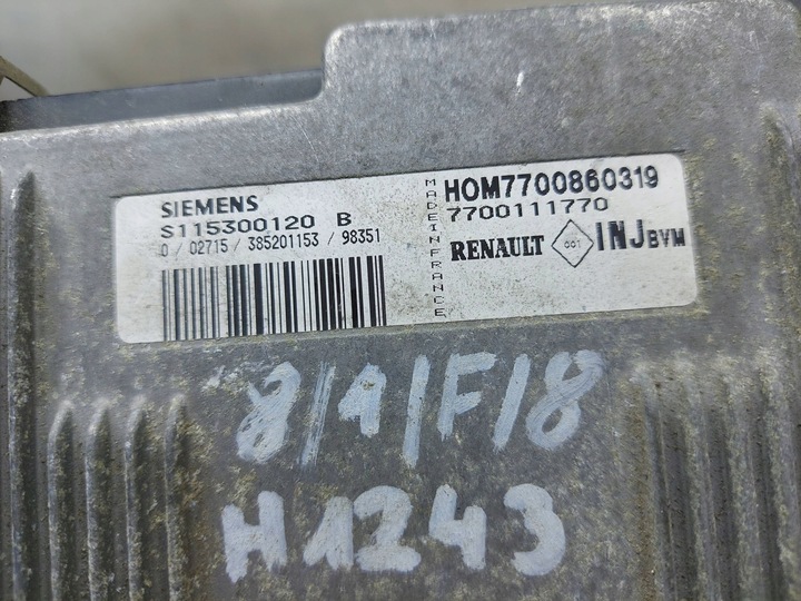 фото №7, Компьютер блок управления двигателя 7700860319 renault megane i 1.6