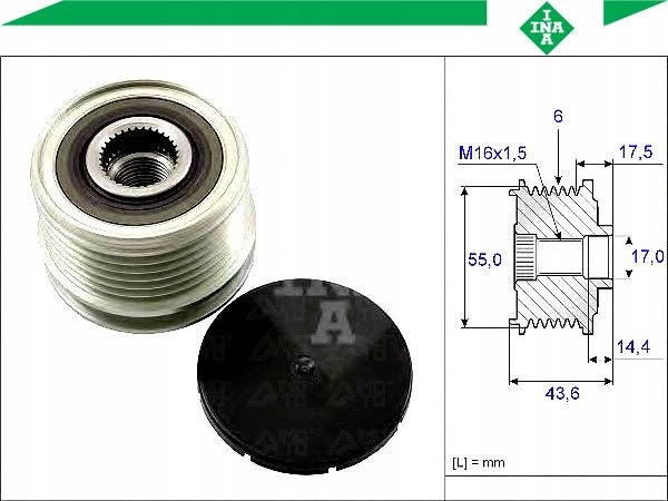 фото №2, Зчеплення jednokierunkowe генератора [ina]