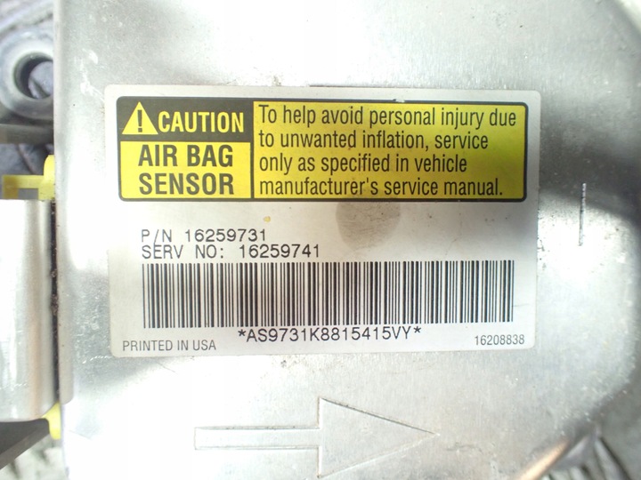 фото №7, Датчик подушек chevrolet corvette c5 2001