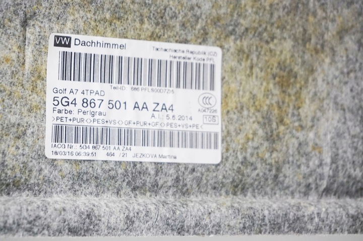 фото №12, Стеля vw golf vii 7 1.4 tsi la7n 5g4867501