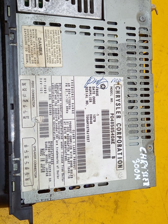 фото №10, Радио оригинал chrysler 300m p04858540ae 98-03r .