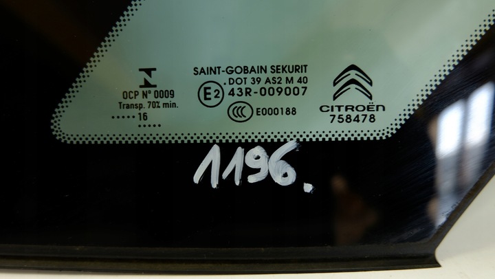 фото №3, Citroen c4 picasso ii стекло кузовная правые зад as2