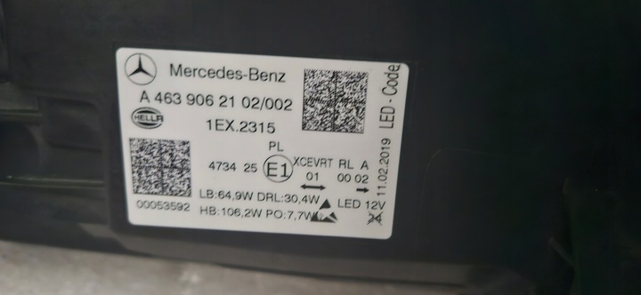 фото №7, Mercedes g класс w463 лампа правая левая multibeam