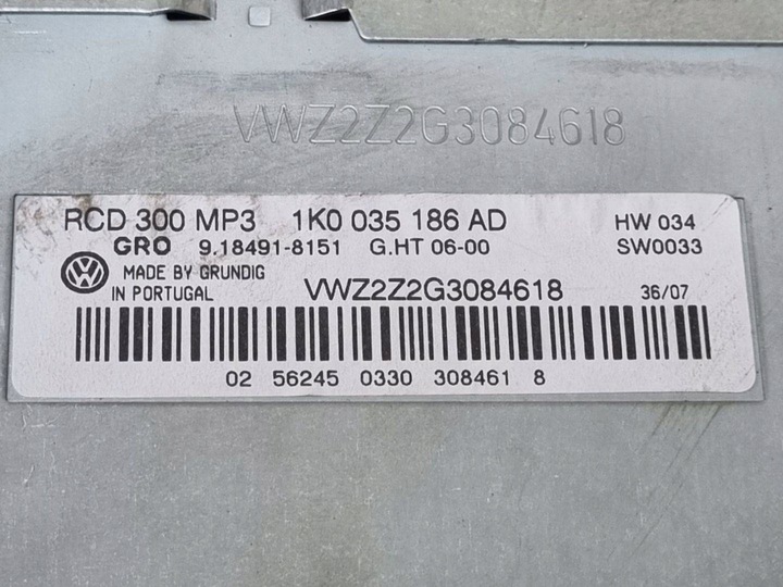 фото №8, Радіо автомобільні volkswagen passat b6 2008 1k0035186ad