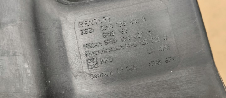 фото №5, Корпус фильтра воздуха bentley continental gt 6.0 3w0129601