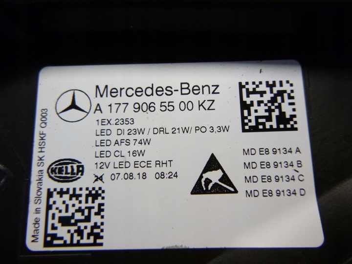 фото №15, Mercedes w177 лампа перед ліва led керована 10 pin