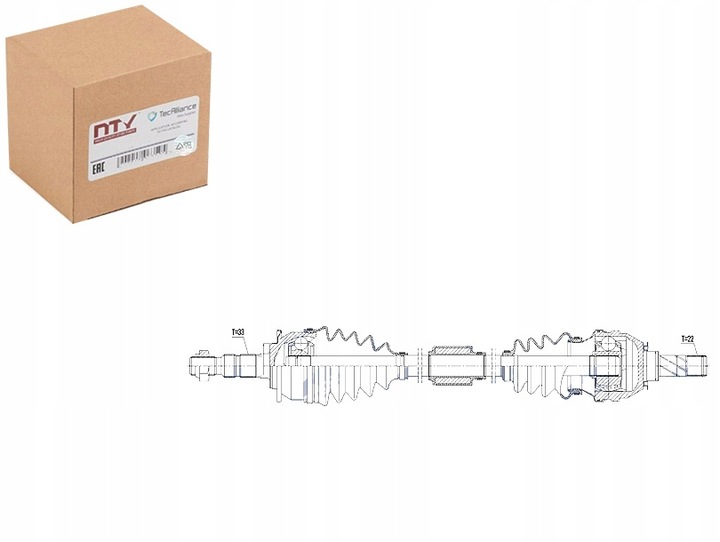 фото №1, Полуось приводная opel astra j 1.4 09-15 правая nty