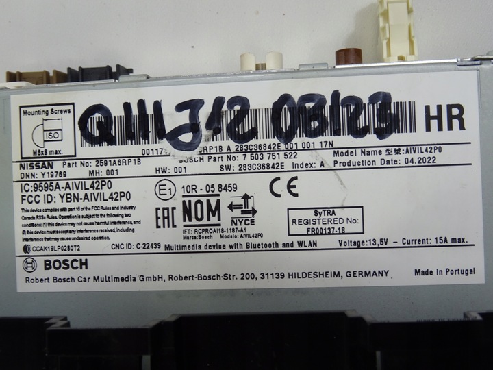 фото №13, Nissan qashqai j12 радио навигация экран дисплей 2591a6rp1b