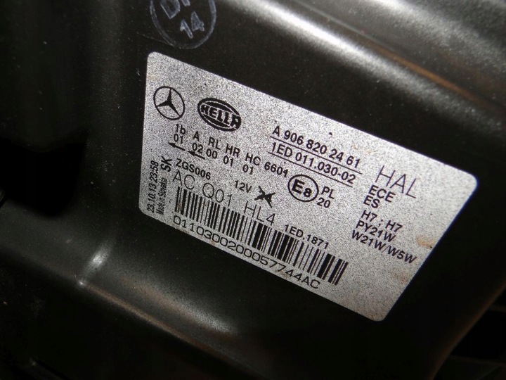 фото №8, Mercedes sprinter w906 906 лампа правая h7 обычная