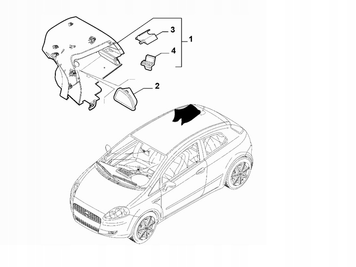 фото №1, Обшивка стойка c нижняя запчасть fiat grande punto 5d