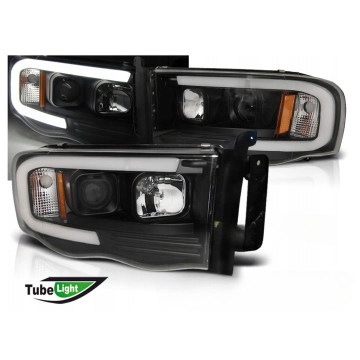 фото №1, Фари dodge ram 02-06r led трубка light чорний