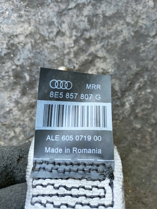 фото №5, Audi a4 b6 b7 pas безпеки лівий зад 8e5857807g сірий swing