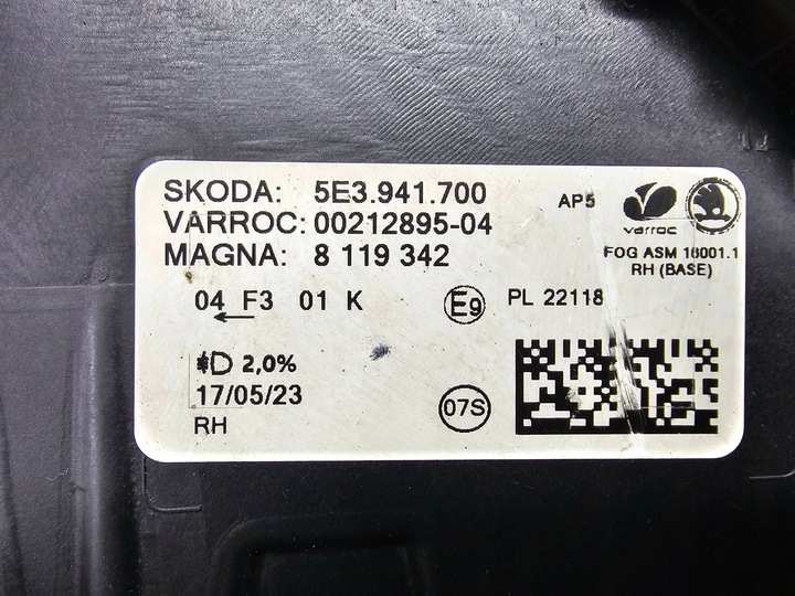 фото №9, Skoda octavia iv 4 галоген led drl движения дневного перед правая 5e3941700