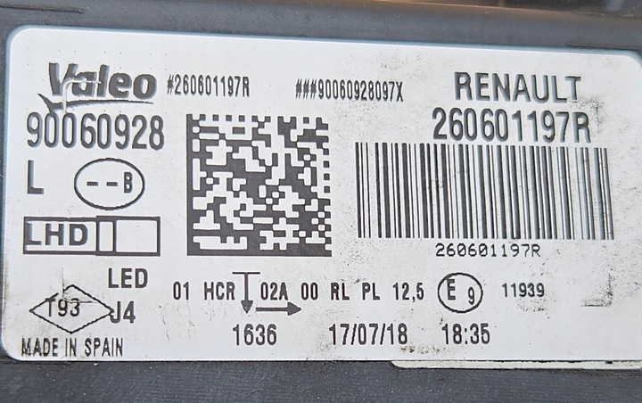 фото №8, Renault megane iv 16-20 лампа ліва повний led 260601197r