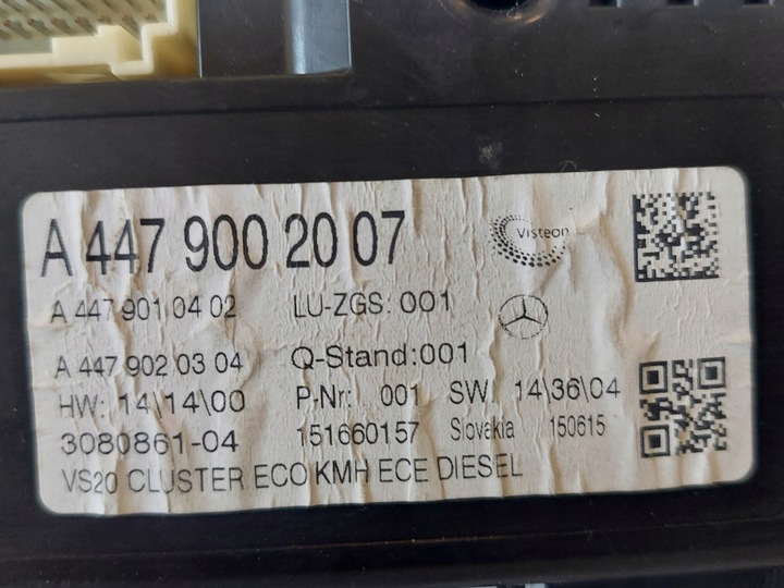 фото №11, Спідометр  манометр mercedes vito w447 2015r 2.2 a4479002007