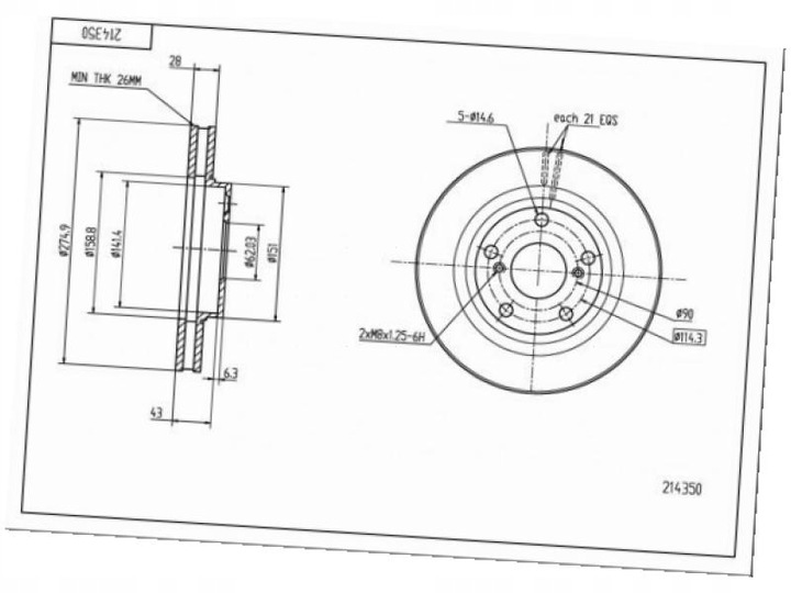фото №2, Диски перед toyota previa ii 2.0 2.4 00-06 avensis 2.0 01-09